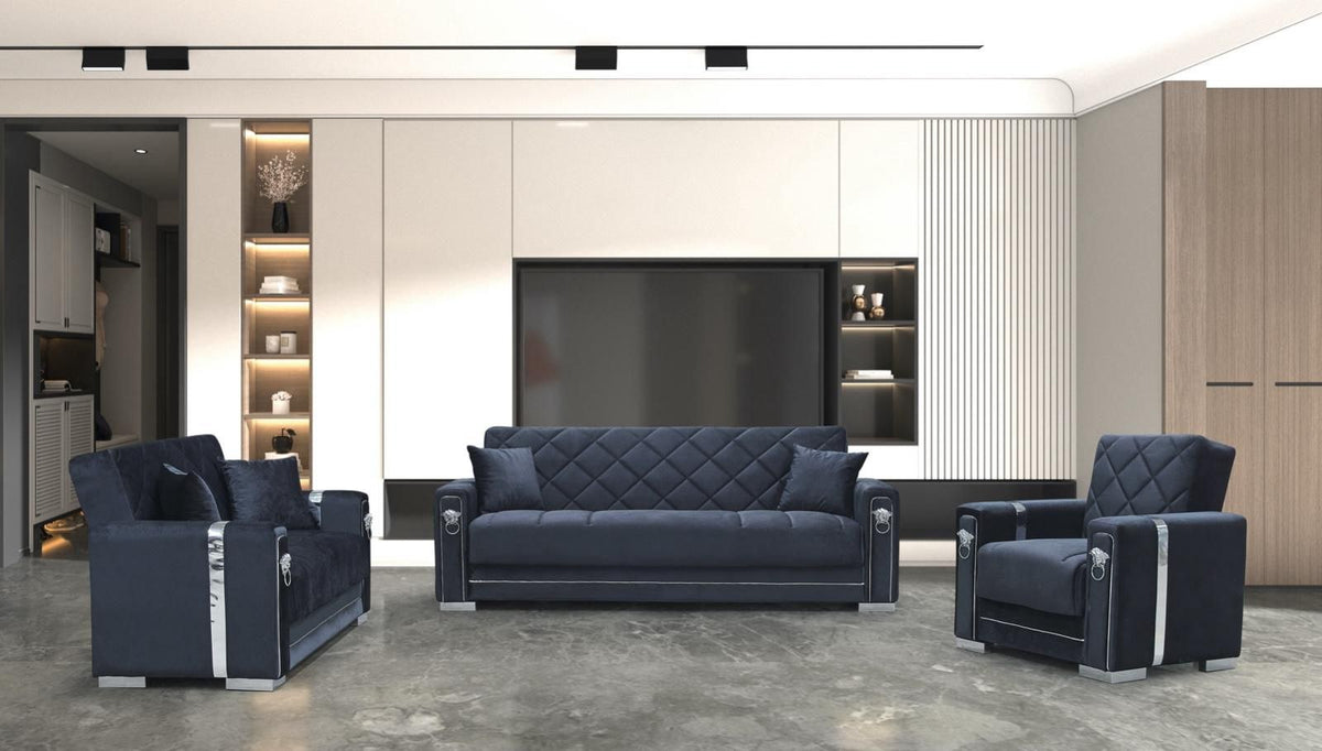 Black & Silver Angel Leon Sofa Bed from Kensley Home