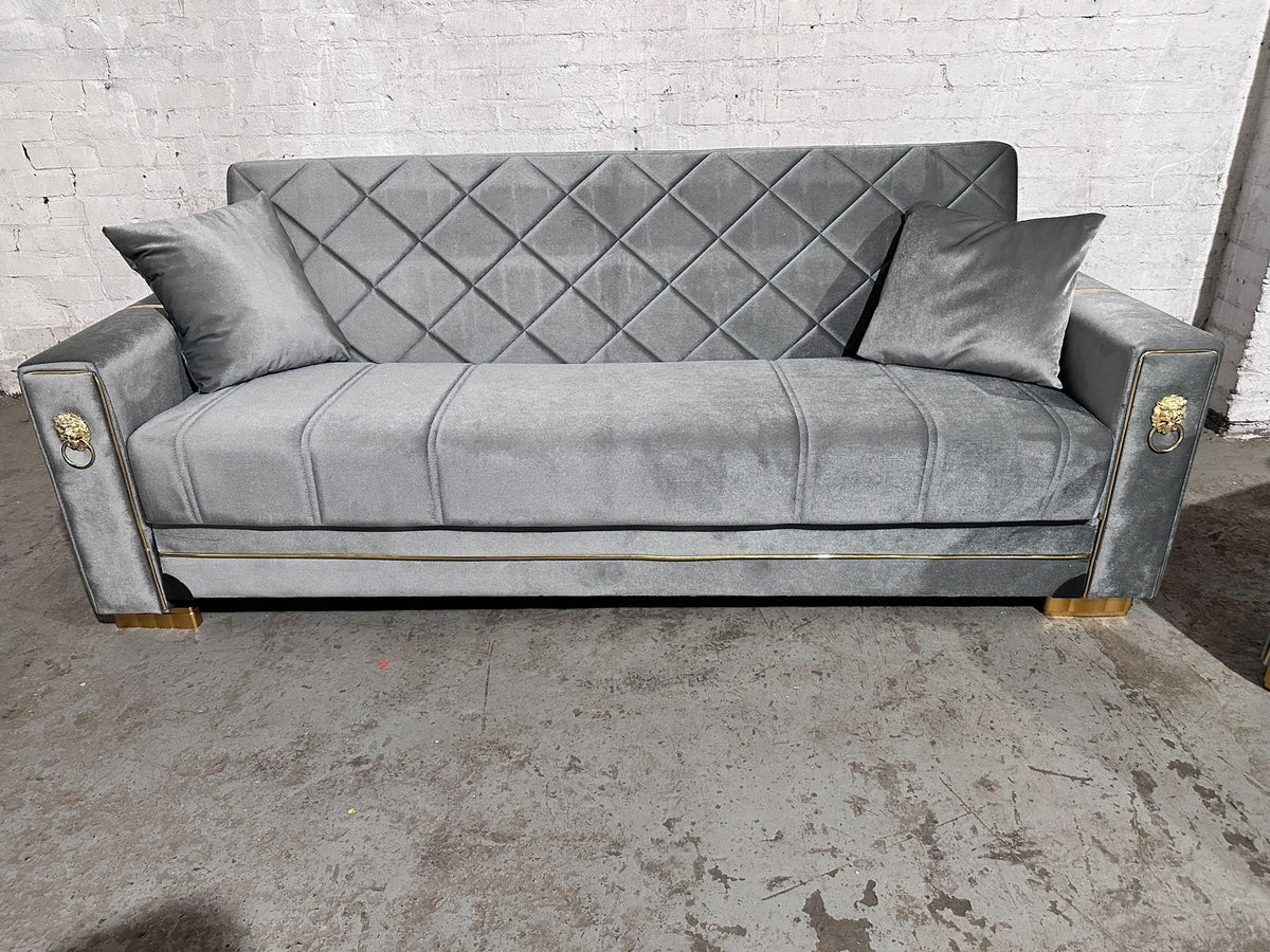 Grey & Gold Angel Leon Sofa Bed from Kensley Home
