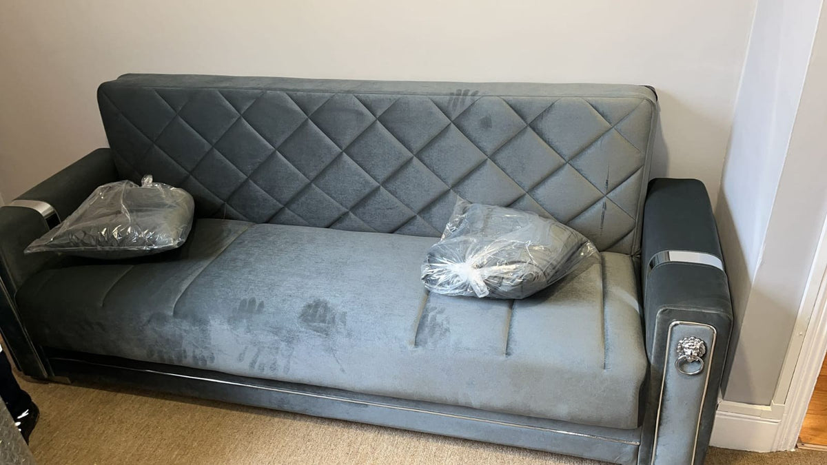 Grey & Silver Angel Leon Sofa Bed from Kensley Home