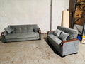 Grey D-Arm Sofa Bed from Kensley Home