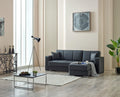 Black Futuro Leather Corner Sofa Bed from Kensley Home