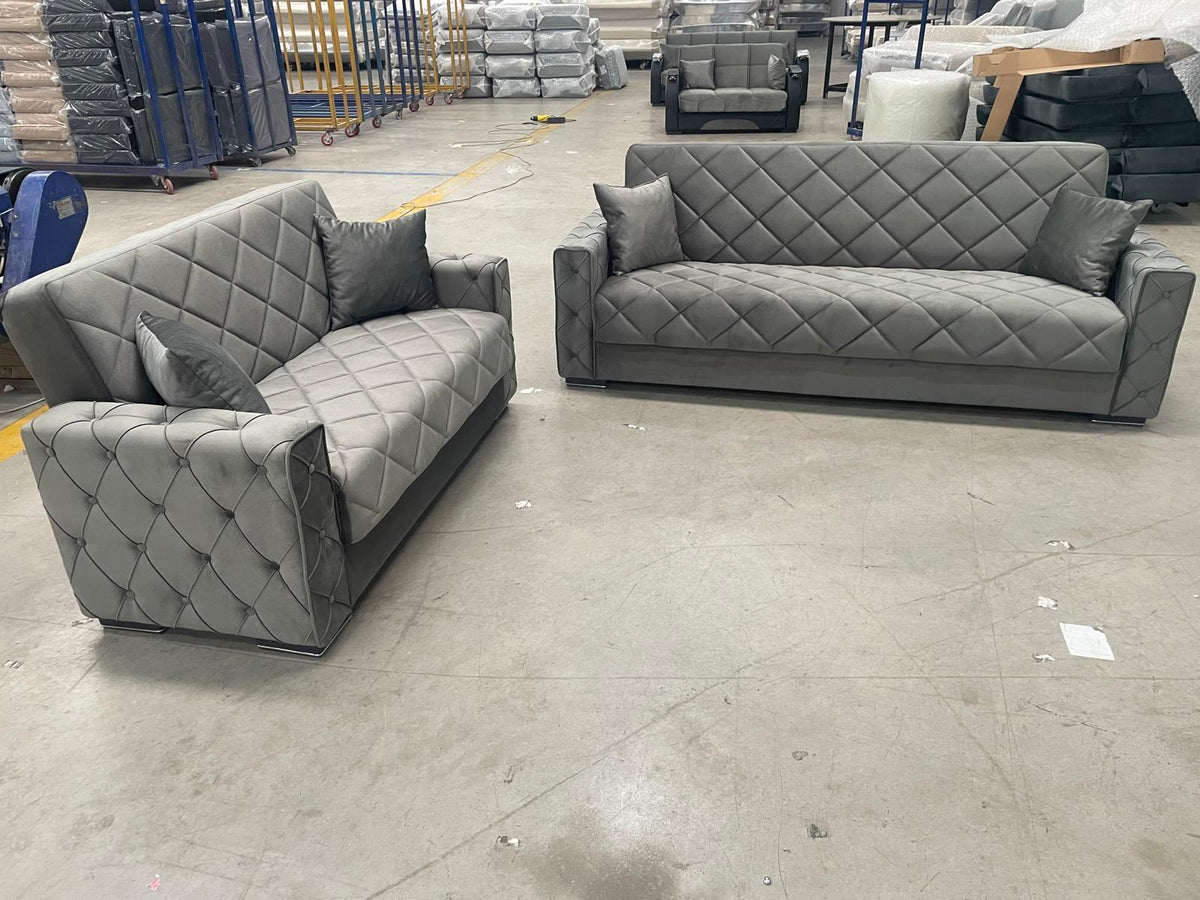 Grey Hegel Chester Sofa Bed with Storage from Kensley Home