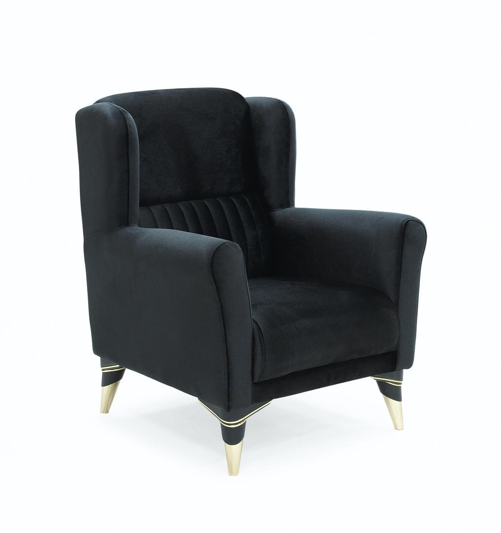 Gardenya accent armchair in black & gold from Kensley Home