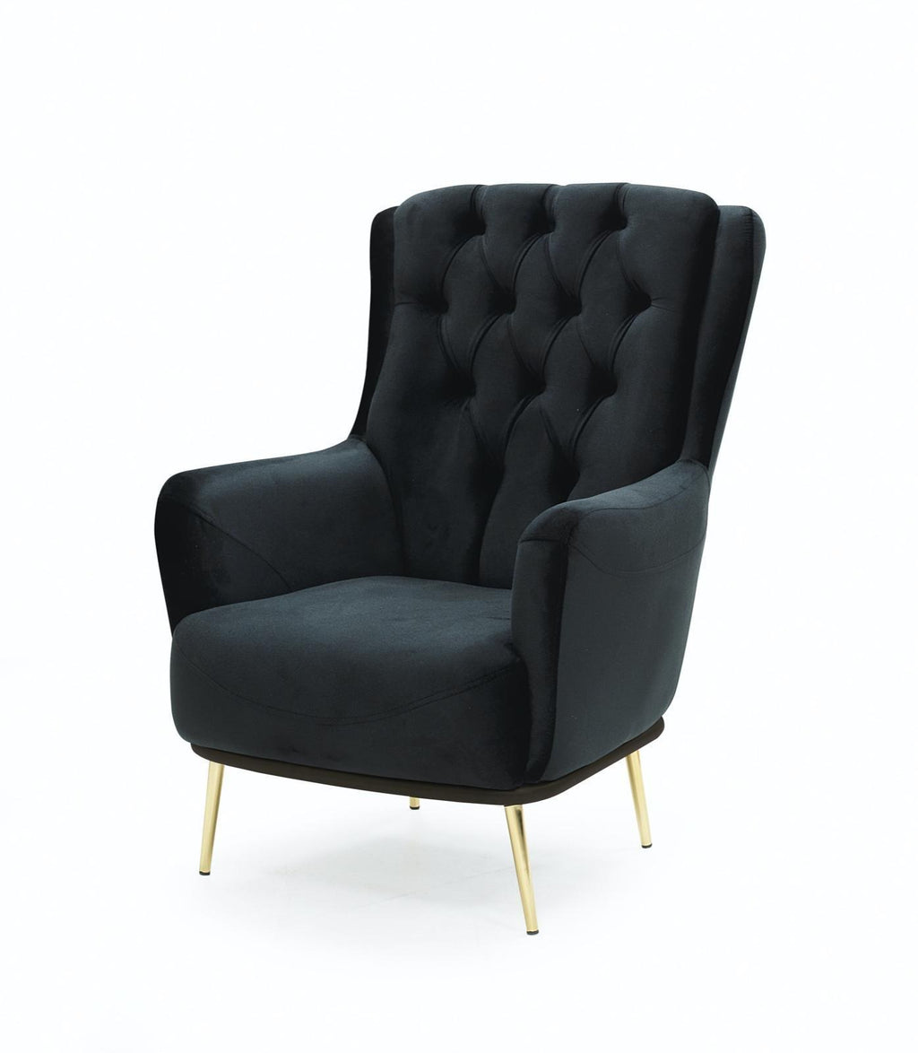 Lucia accent armchair in black & gold from Kensley Home