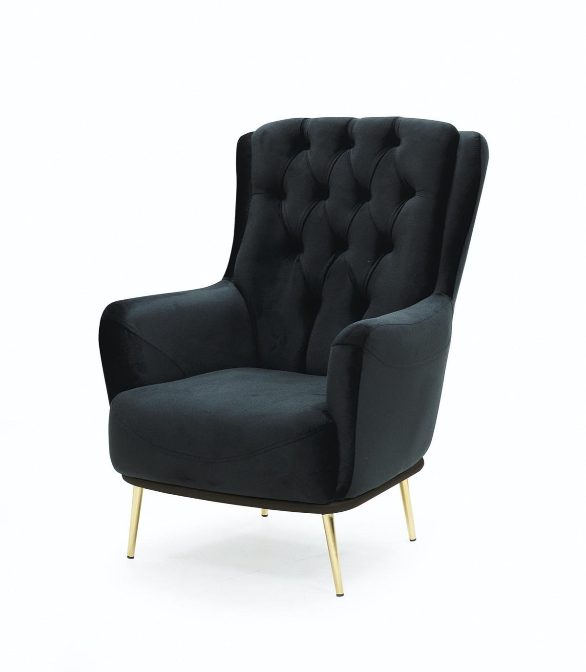 Lucia accent armchair in black & gold from Kensley Home