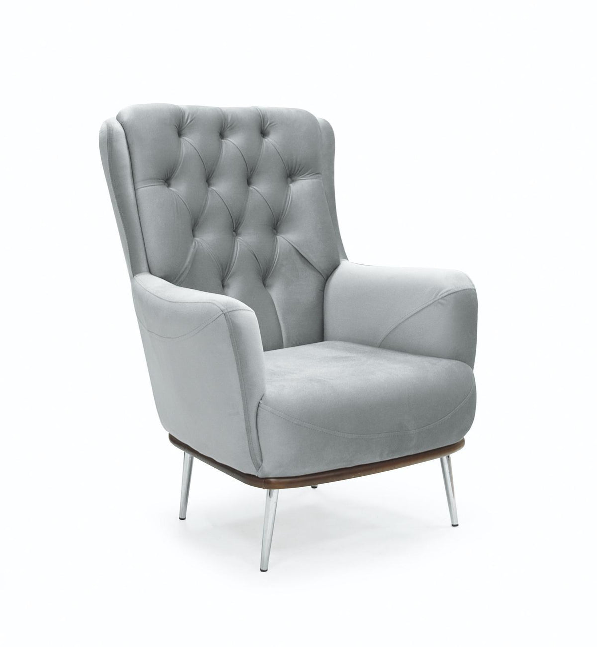 Lucia accent armchair in grey & silver from Kensley Home