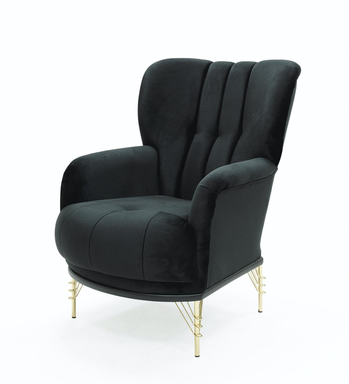 Miraye accent armchair in black & gold from Kensley Home