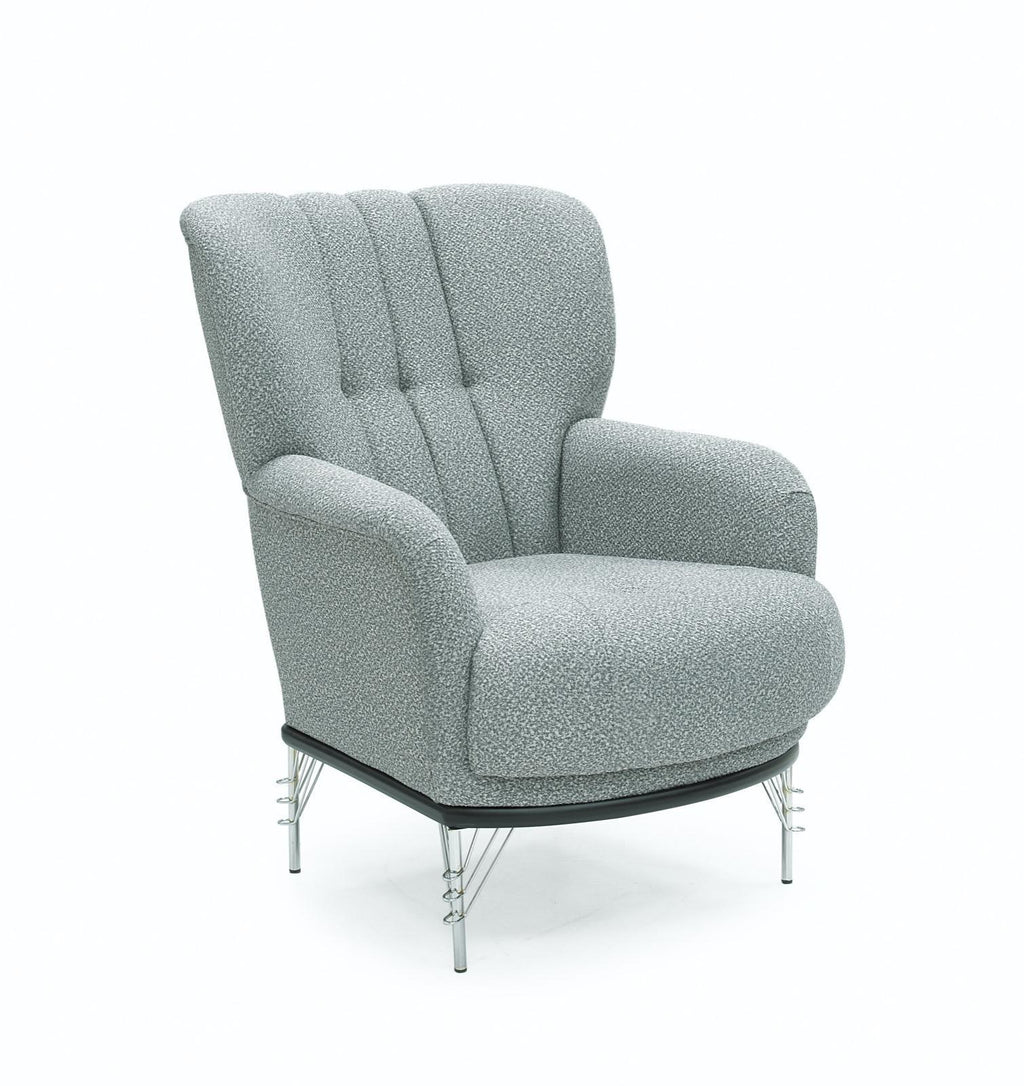 Miraye accent armchair in grey & silver from Kensley Home