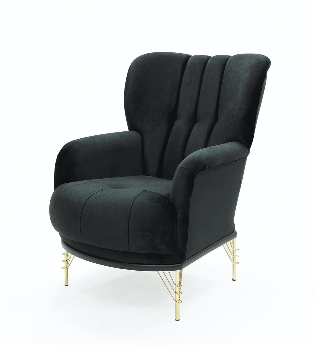 Sanmarino accent armchair in black & gold from Kensley Home