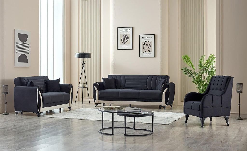 Black Seren Sofa Bed with Storage from Kensley Home