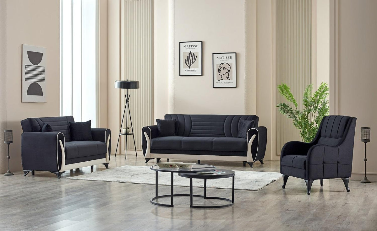 Black Seren Sofa Bed with Storage from Kensley Home