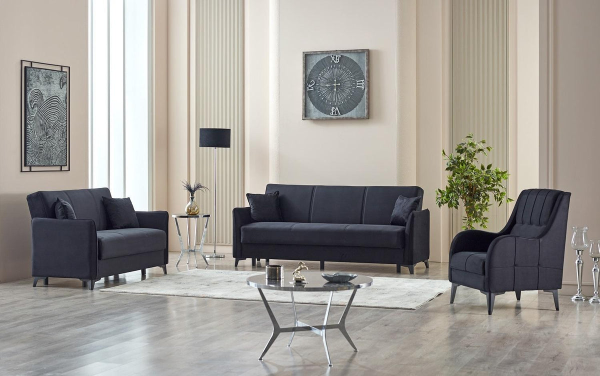 Black Sofya Sofa Bed with Storage from Kensley Home